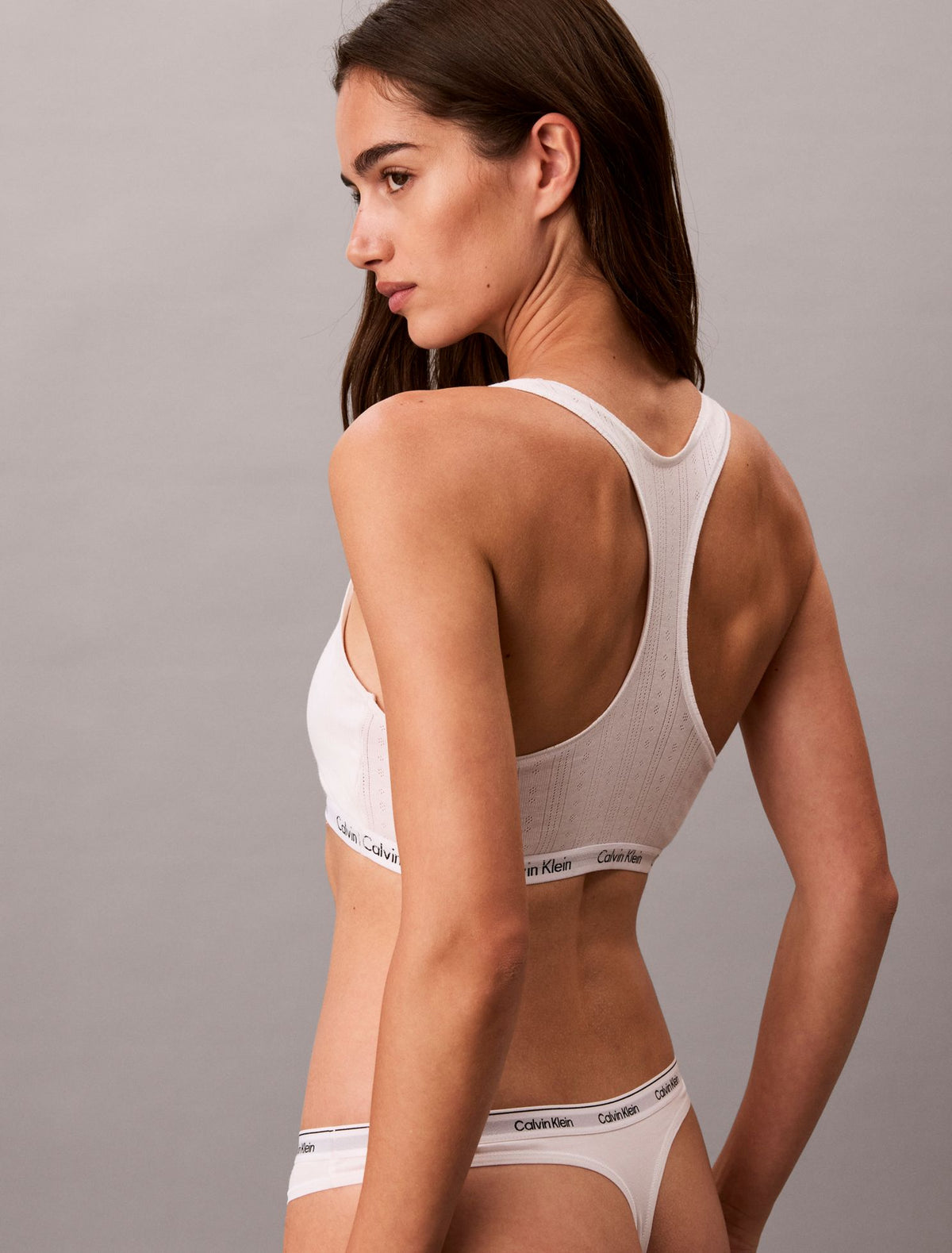 Calvin Klein Carousel Cotton Stretch Pointelle Lightly Lined Bralette