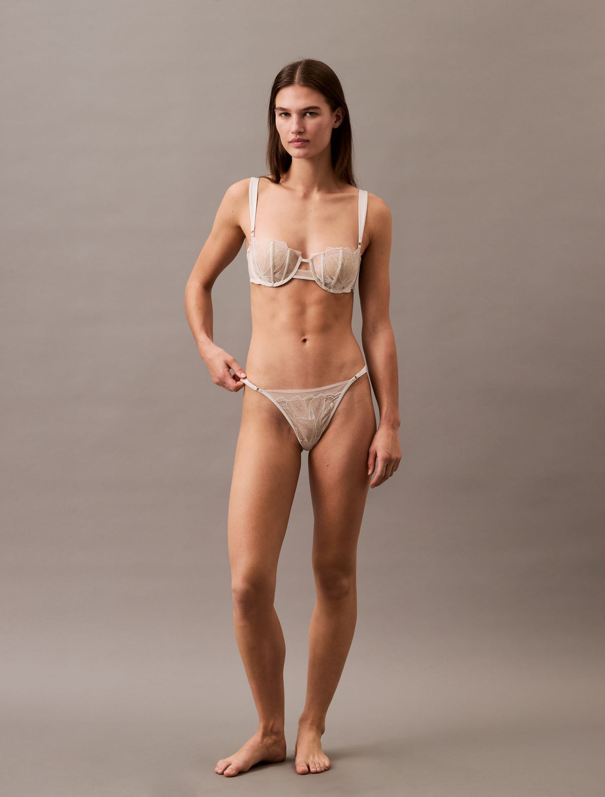 Calvin Klein CK Black Floral Lace Unlined Balconette Bra