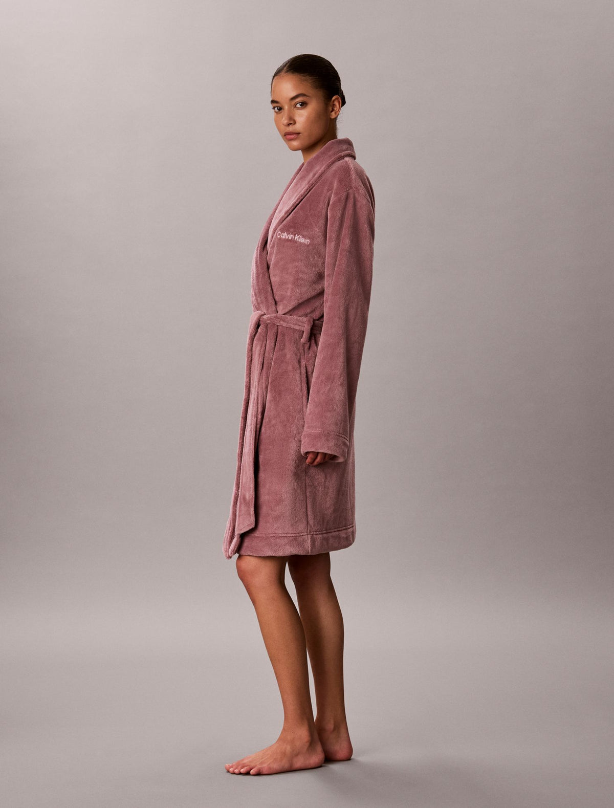 Calvin Klein Fluffy Embroidered Logo Robe