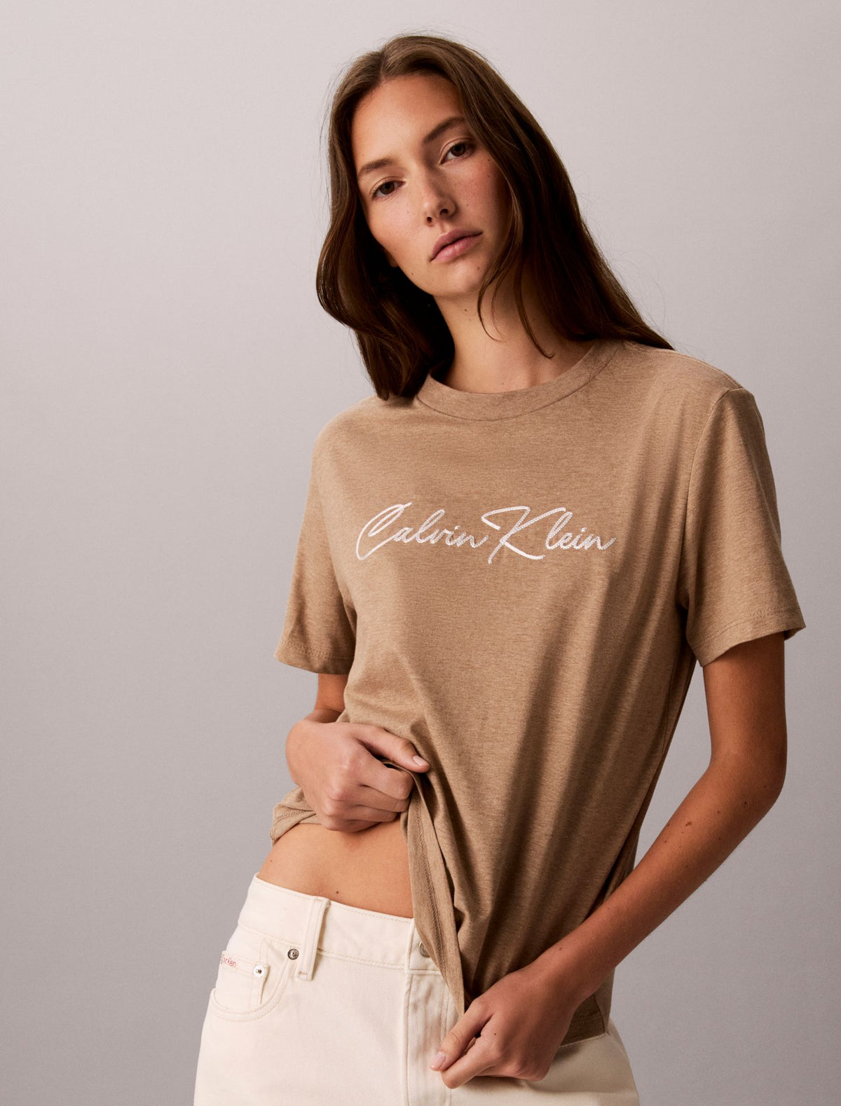 Calvin Klein Embroidered Script Logo Tee