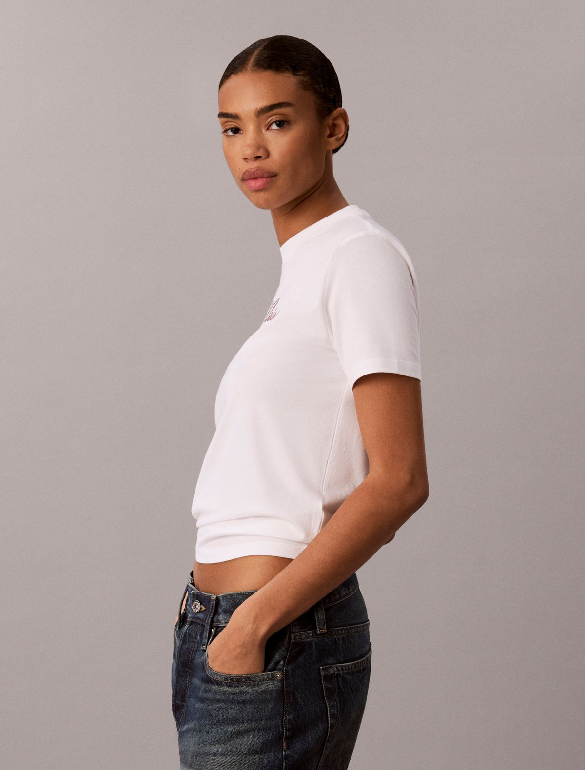 Calvin Klein Embroidered Script Logo Tee