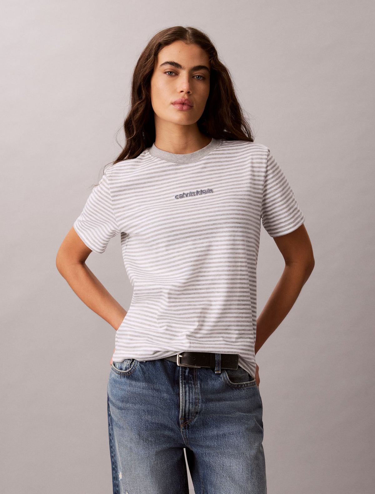 Calvin Klein Striped CK Logo Tee