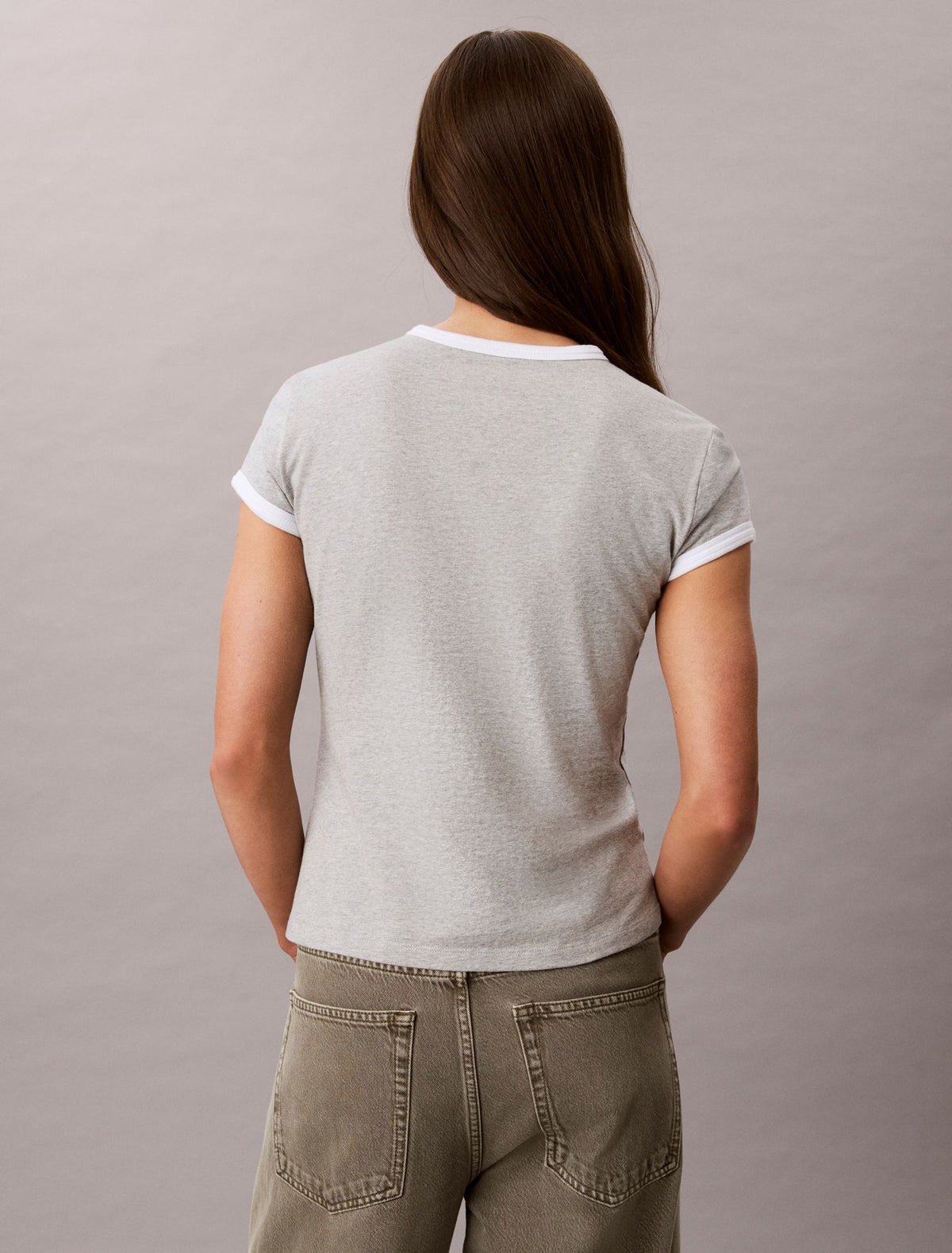Calvin Klein Slim Varsity Logo Ringer Tee