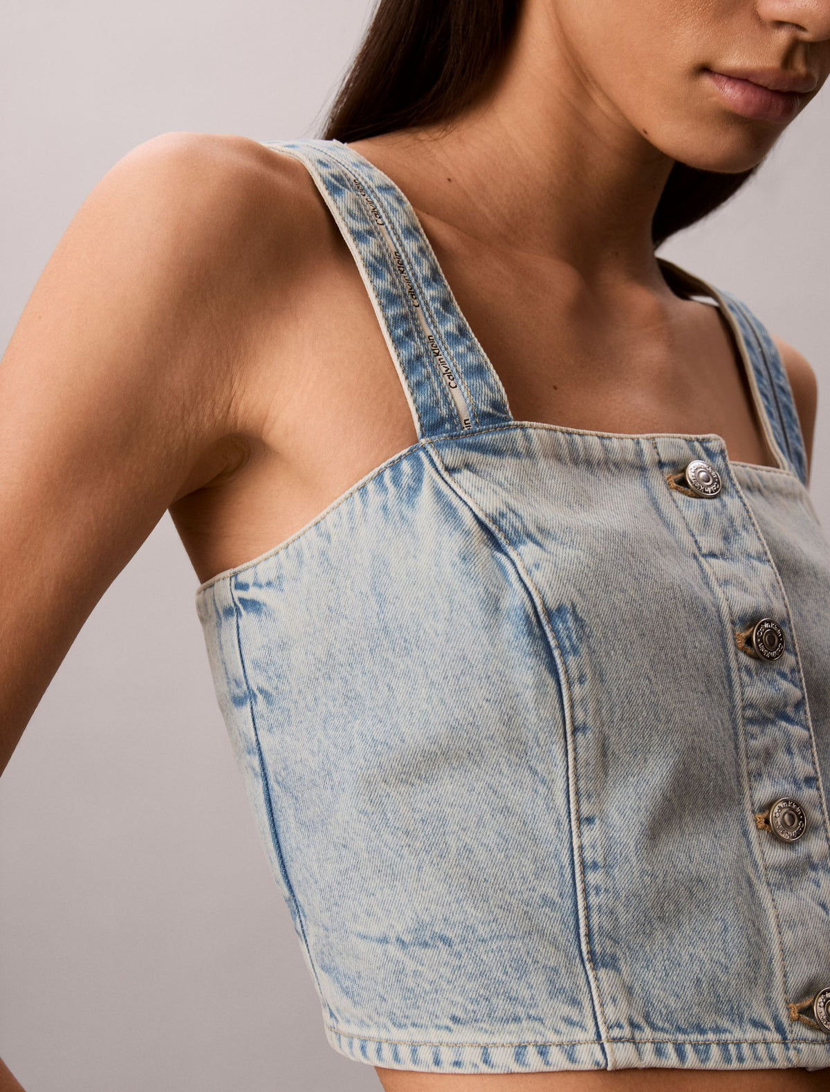 Calvin Klein Denim Trucker Tank Top
