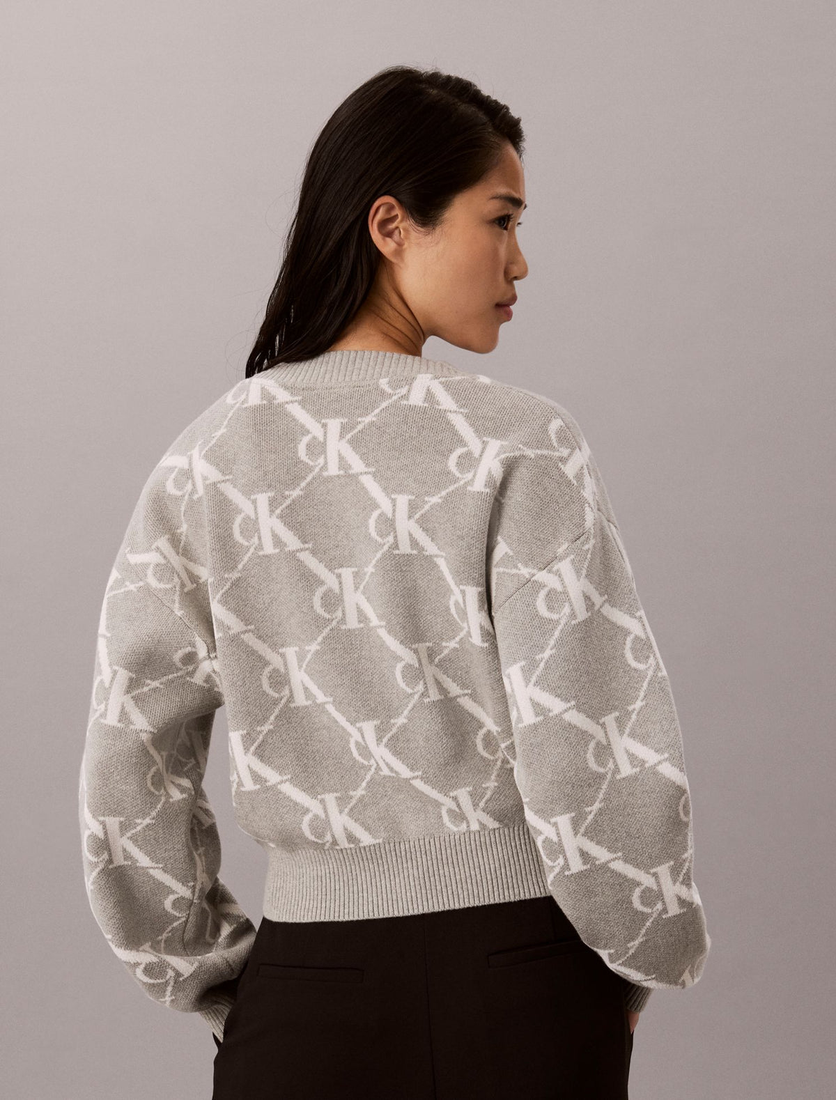 Calvin Klein Monogram Logo Cardigan Sweater