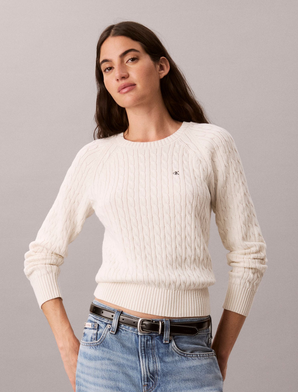 Calvin Klein Cable Knit Crewneck Sweater