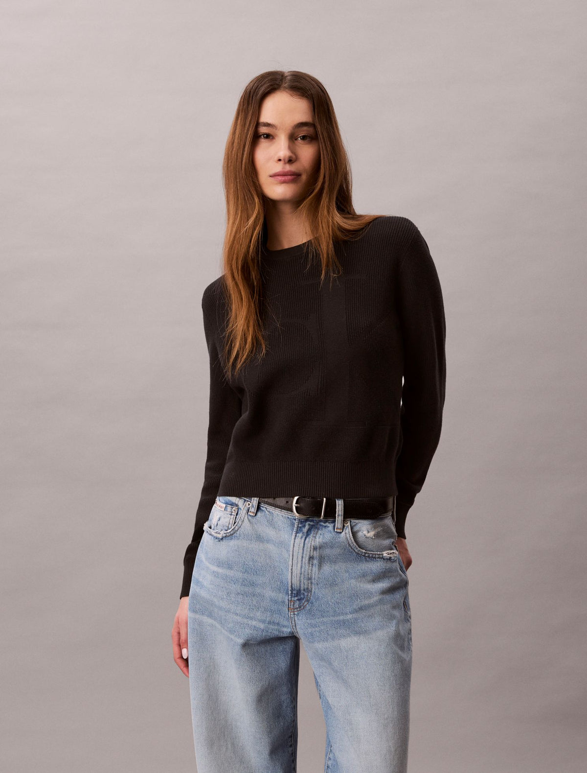 Calvin Klein Smooth Cotton Monogram Sweater