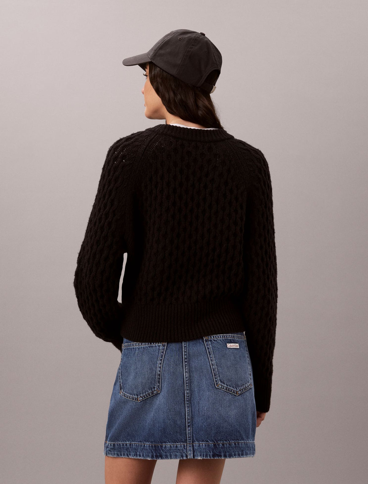 Calvin Klein Merino Wool Blend Cable Knit Sweater
