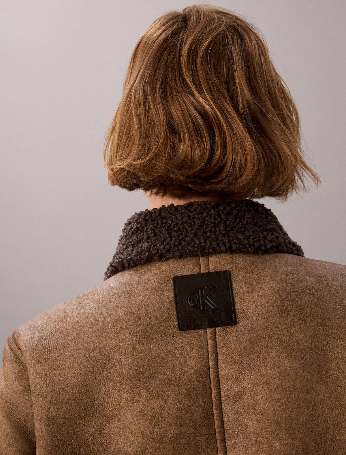 Calvin Klein Faux Shearling Aviator Jacket