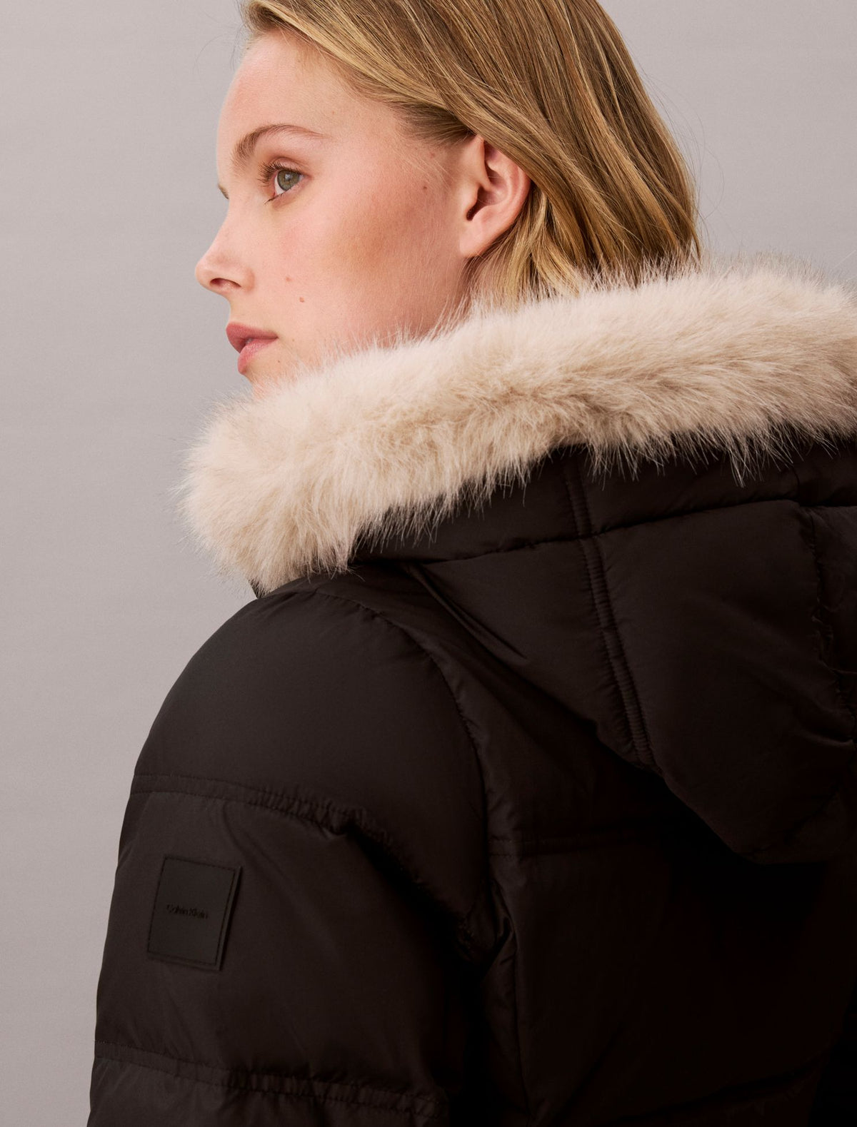 Calvin Klein Matte Belted Short Puffer Jacket