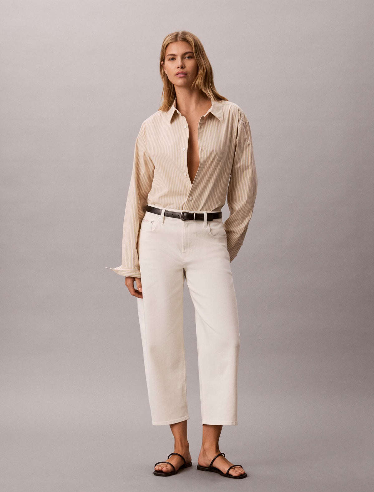 Calvin Klein Barrel Leg Cropped Pants