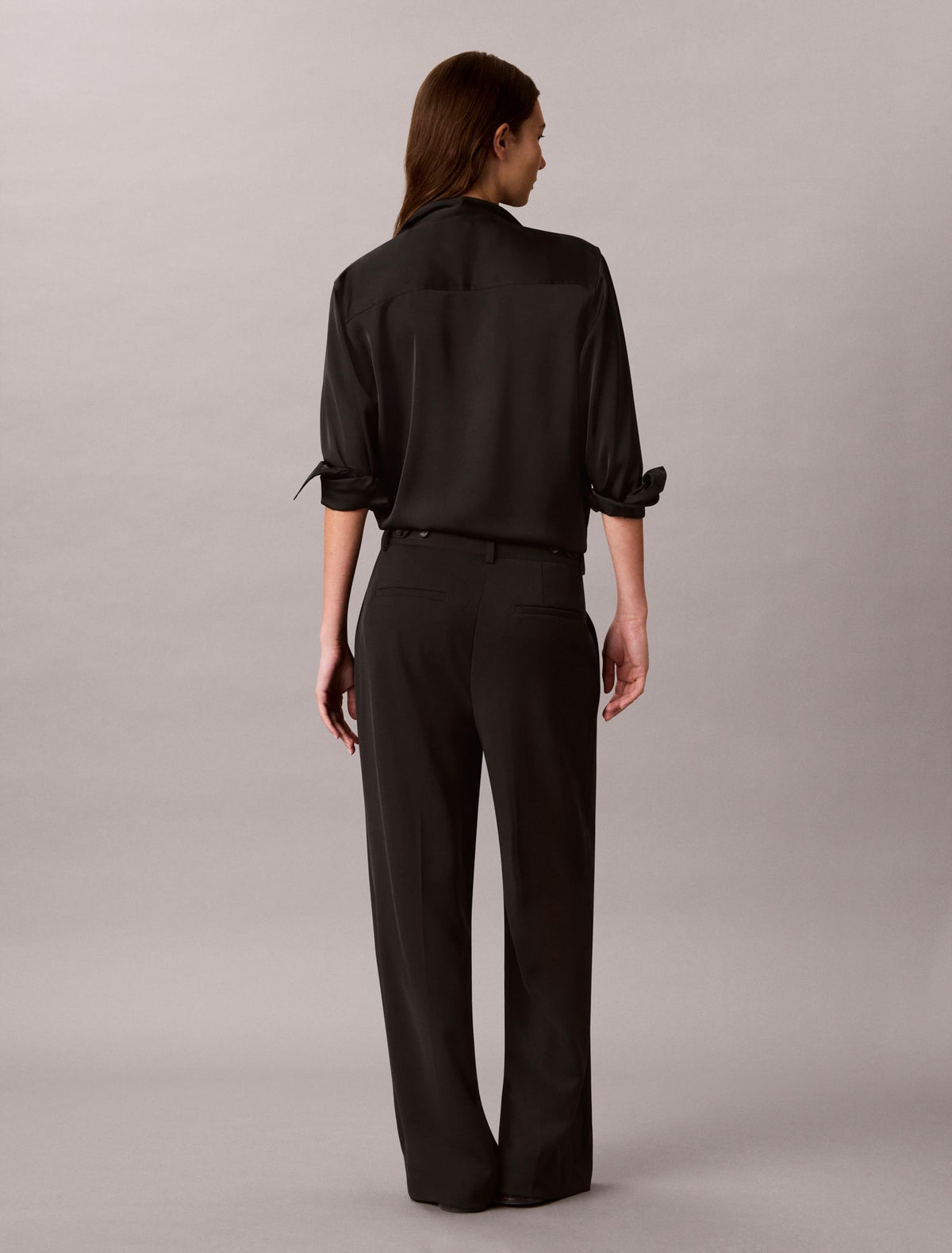 Calvin Klein Twill Wide Leg Pants