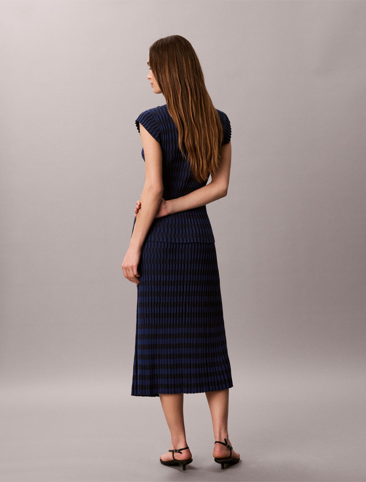 Calvin Klein Tech Knit Checkered Rib Skirt
