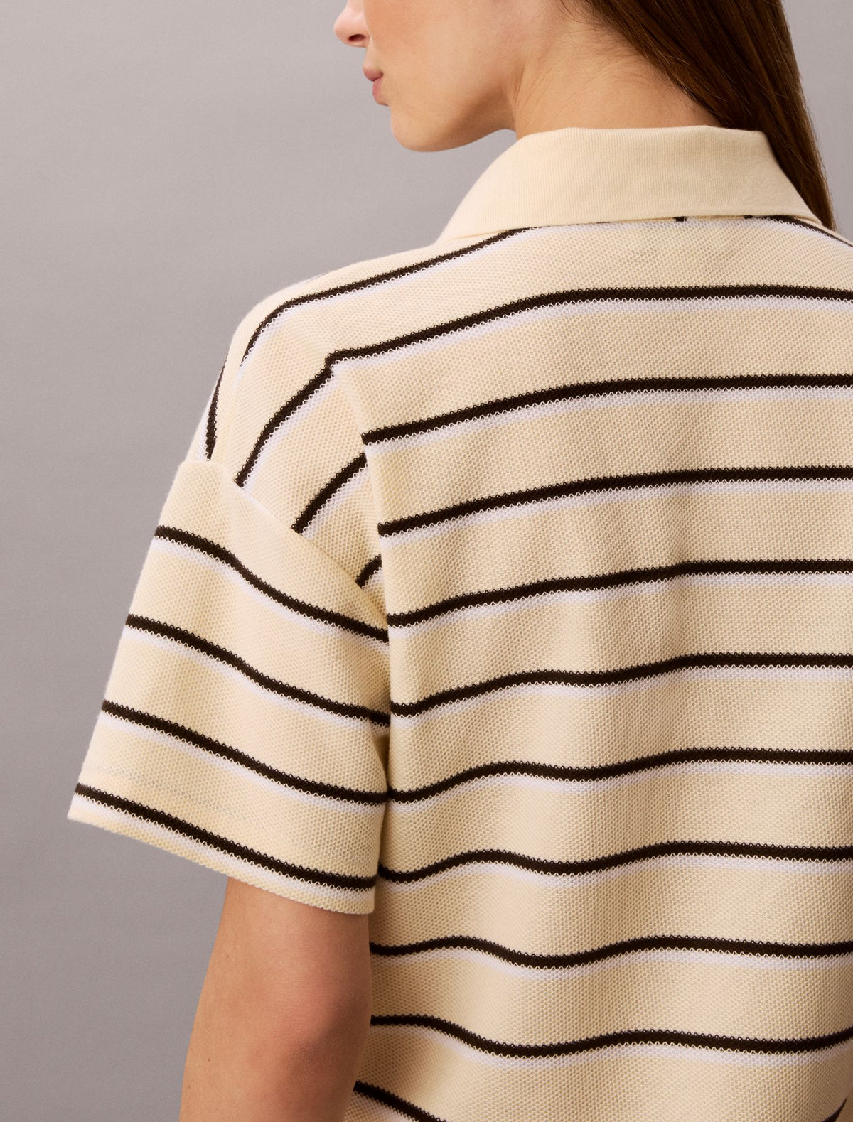 Calvin Klein Striped Pique Polo Mini Dress