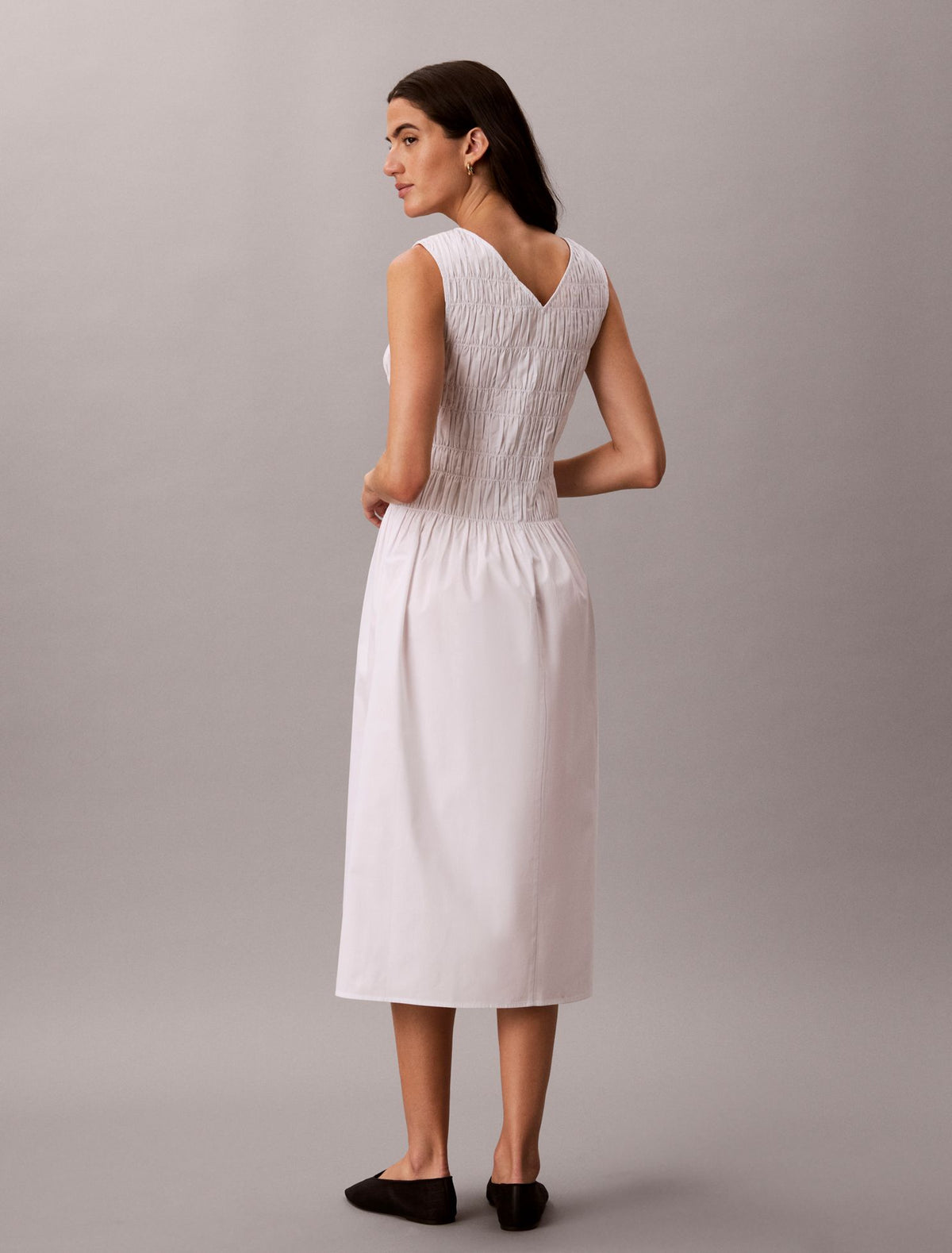 Calvin Klein Cotton Poplin Midi Dress