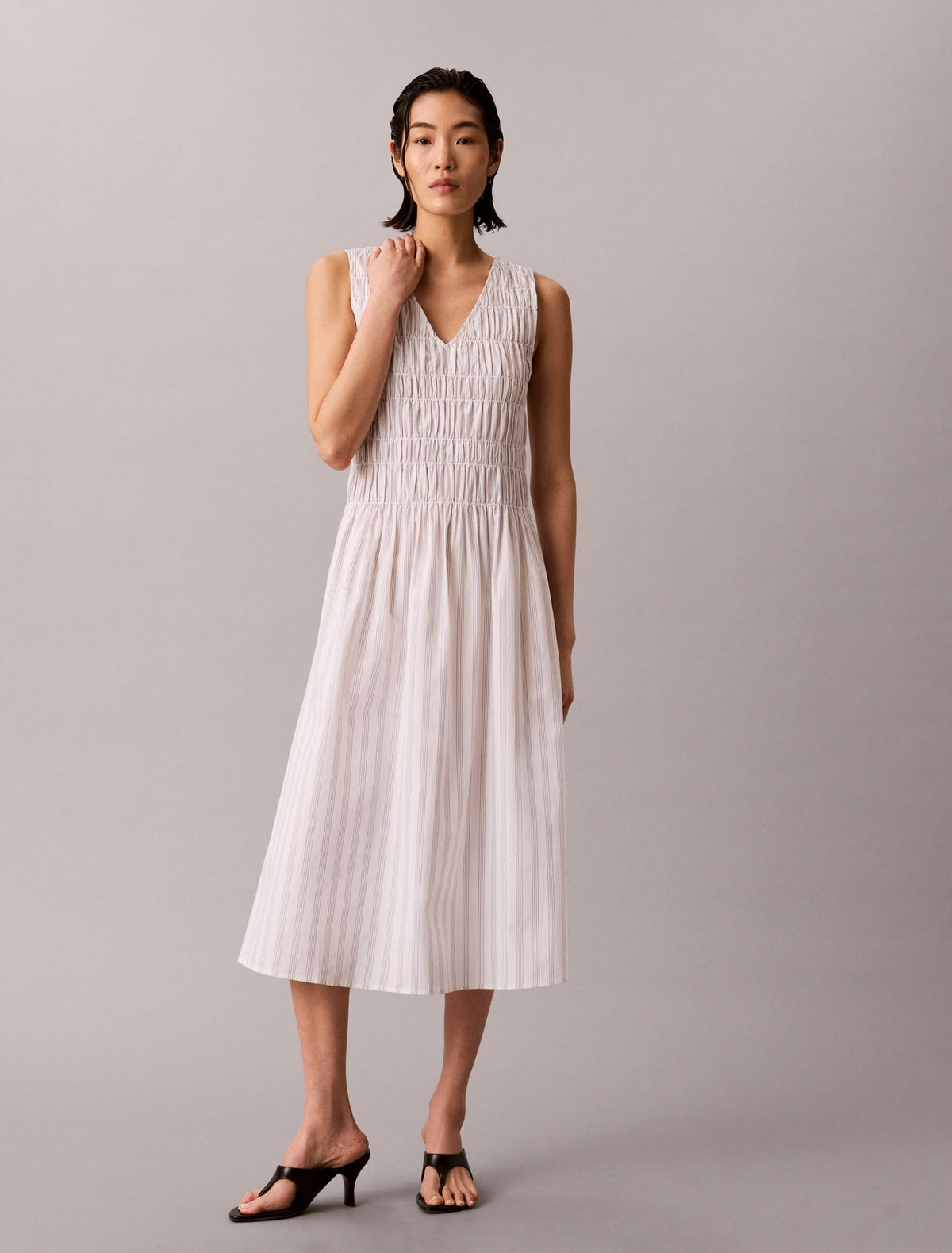 Calvin Klein Cotton Poplin Midi Dress