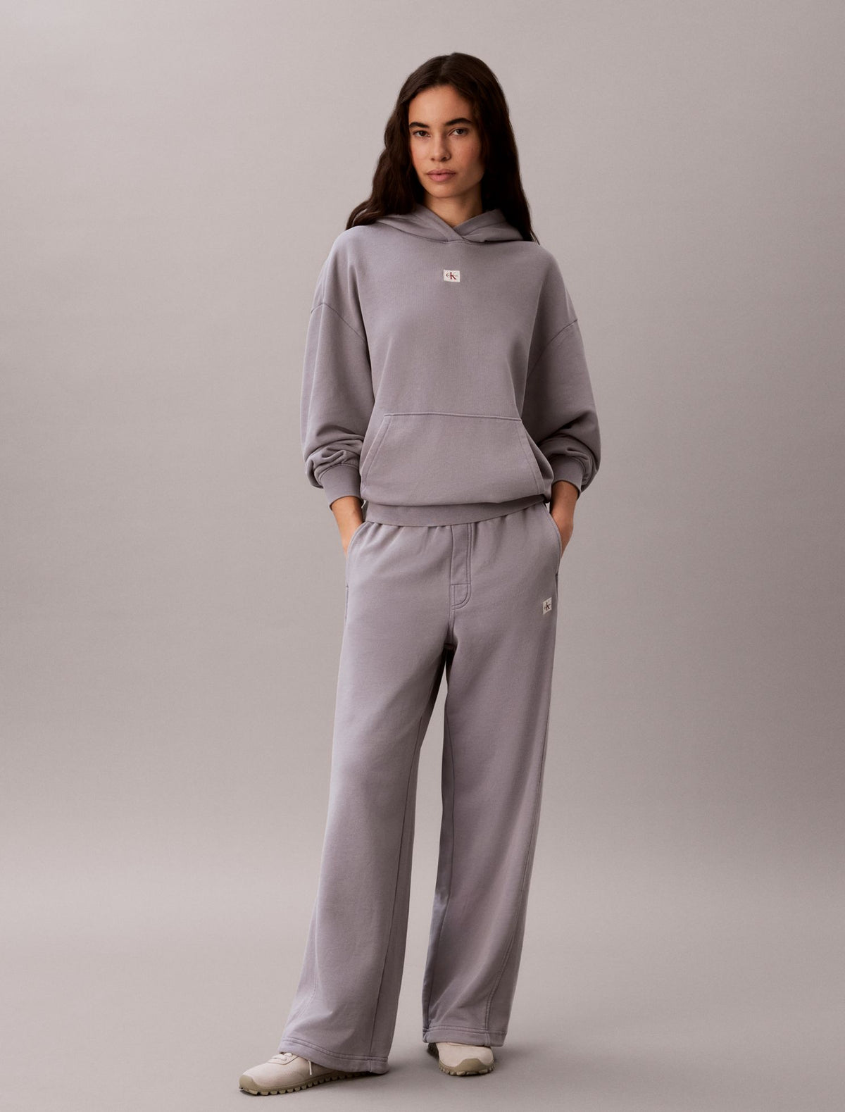 Calvin Klein Woven Monologo Terry Pullover Hoodie