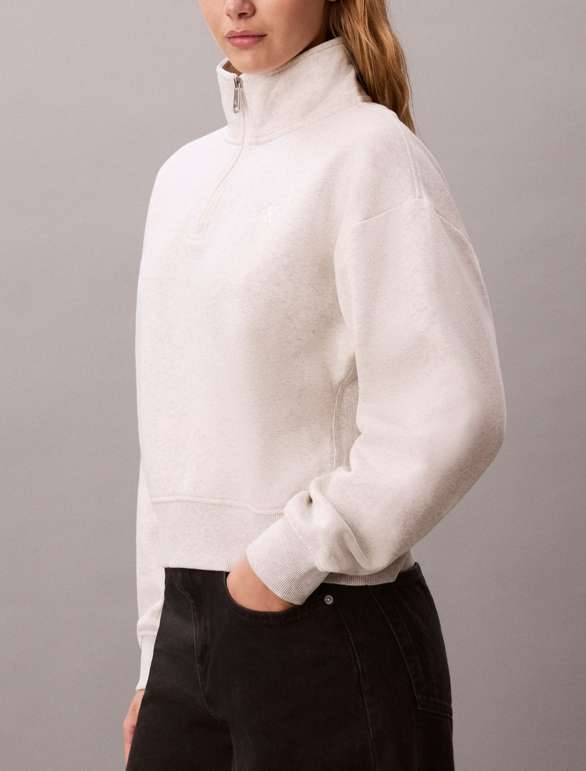 Calvin Klein Monogram Fleece 1/4 Zip Sweatshirt