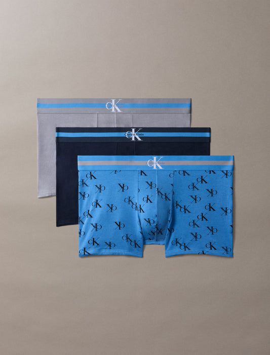 Calvin Klein Graphic Monogram Cotton Stretch 3-Pack Trunk