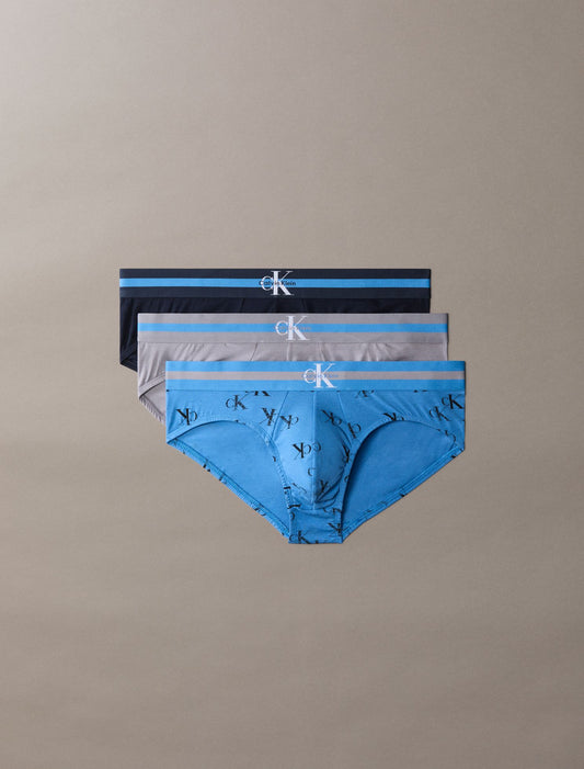 Calvin Klein Graphic Monogram Cotton Stretch 3-Pack Hip Brief
