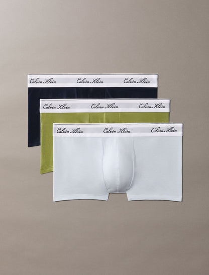 Calvin Klein Icon Cotton Stretch Script 3-Pack Low Rise Trunk