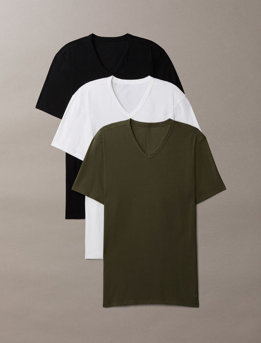 Calvin Klein Cotton Stretch Blend 3-Pack Slim Fit V-Neck T-Shirt