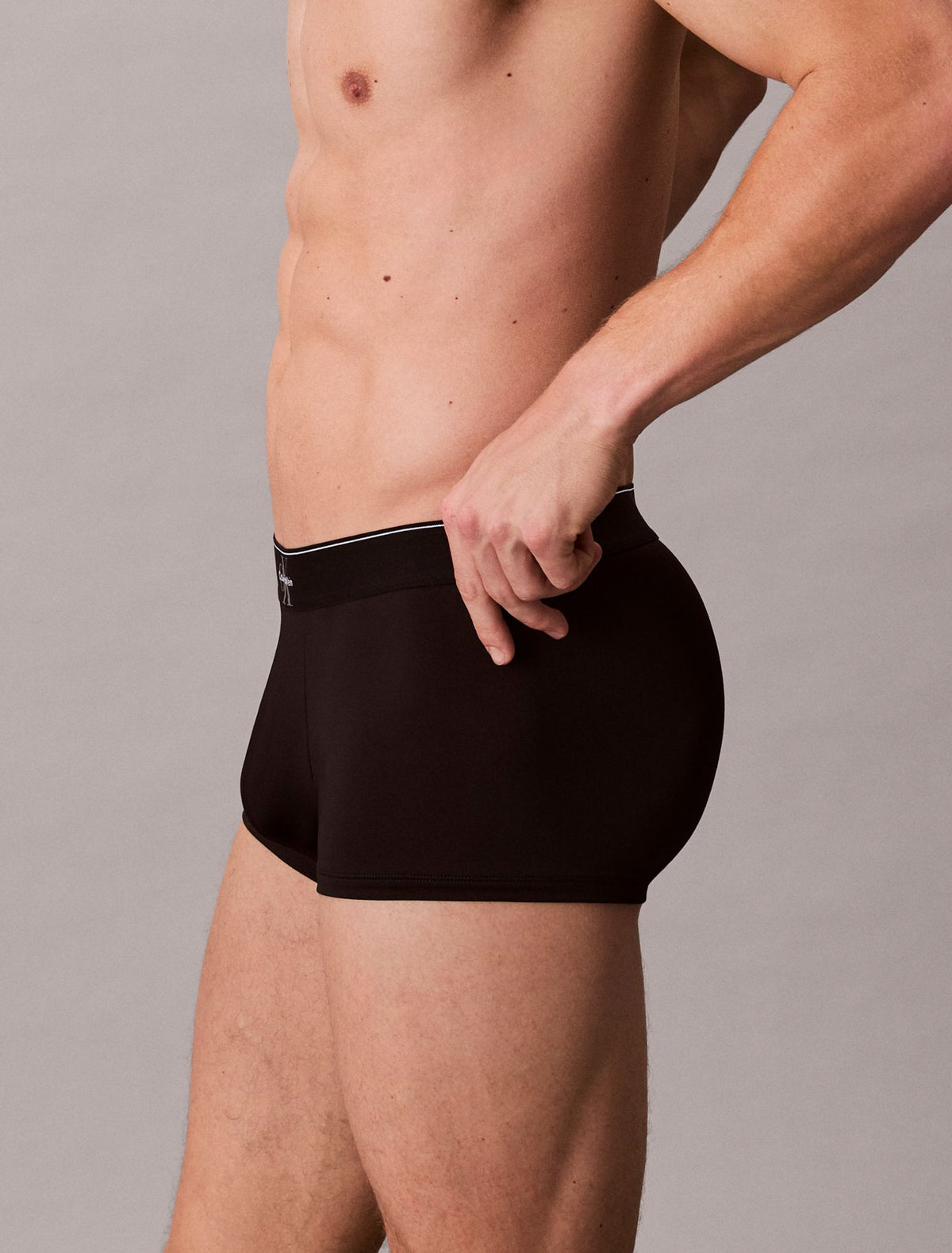 Calvin Klein Graphic Monogram Microfiber Stretch Low Rise Trunk