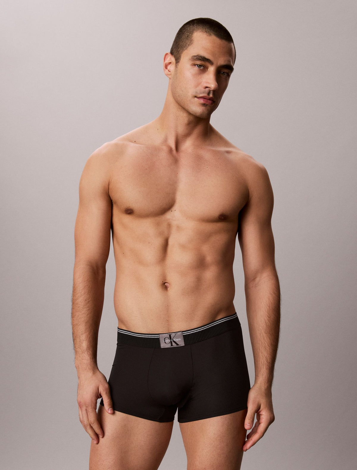 Calvin Klein Graphic Monogram Microfiber Stretch Rib Low Rise Trunk
