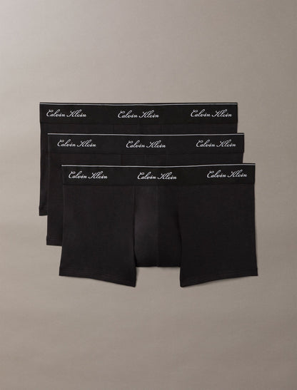 Calvin Klein Icon Cotton Stretch Script 3-Pack Low Rise Trunk