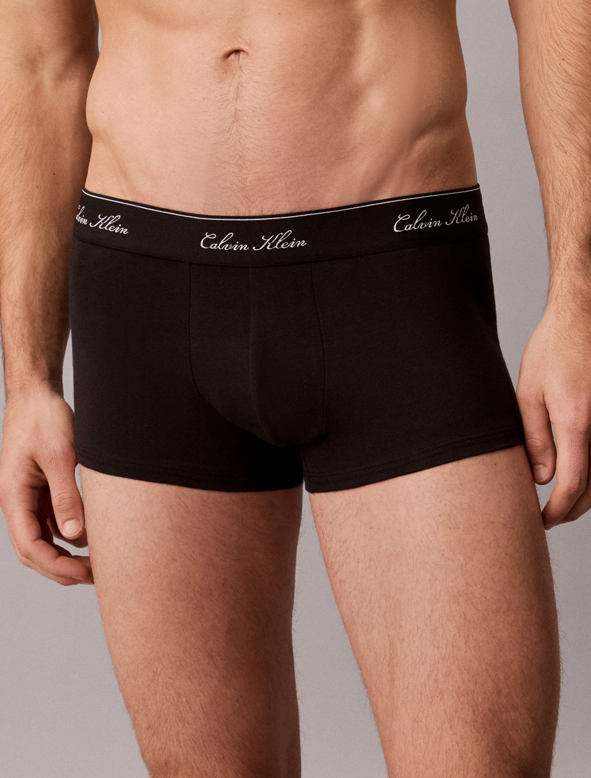 Calvin Klein Icon Cotton Stretch Script 3-Pack Low Rise Trunk
