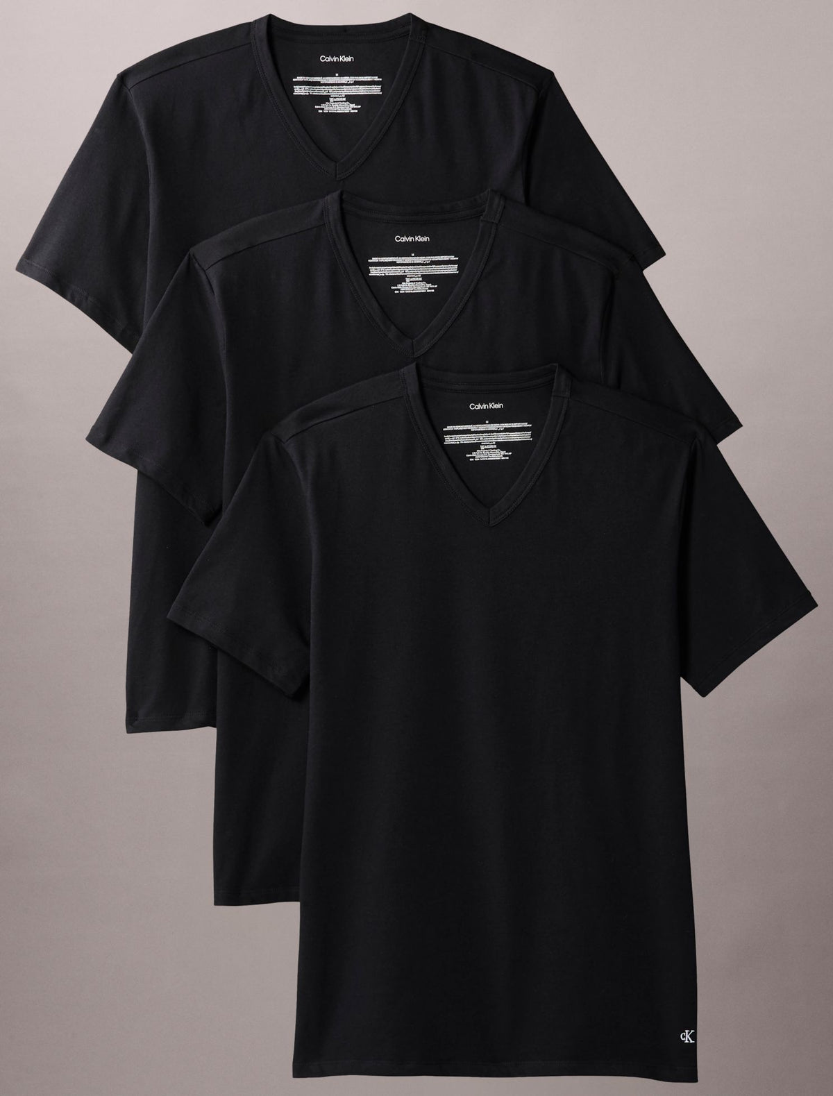 Calvin Klein Cotton Stretch Blend 3-Pack Slim Fit V-Neck T-Shirt