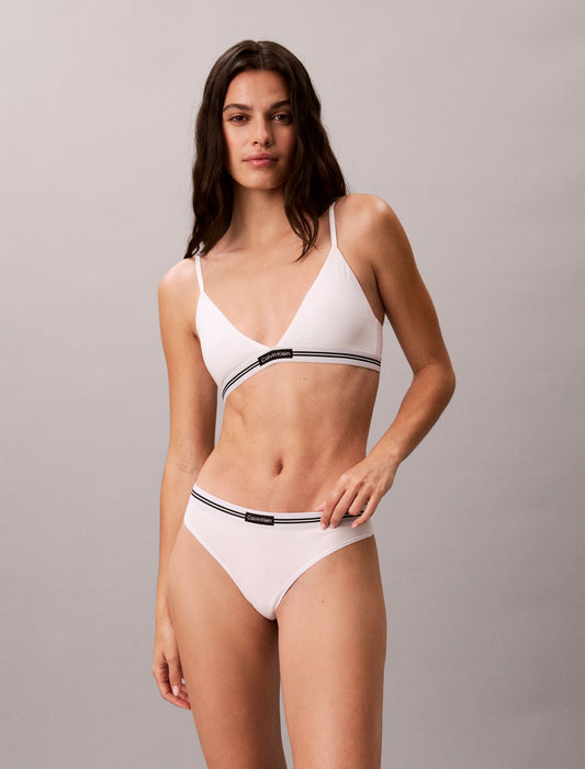 Calvin Klein Cotton Stretch Jacquard Logo Patch Lightly Lined Triangle Bralette