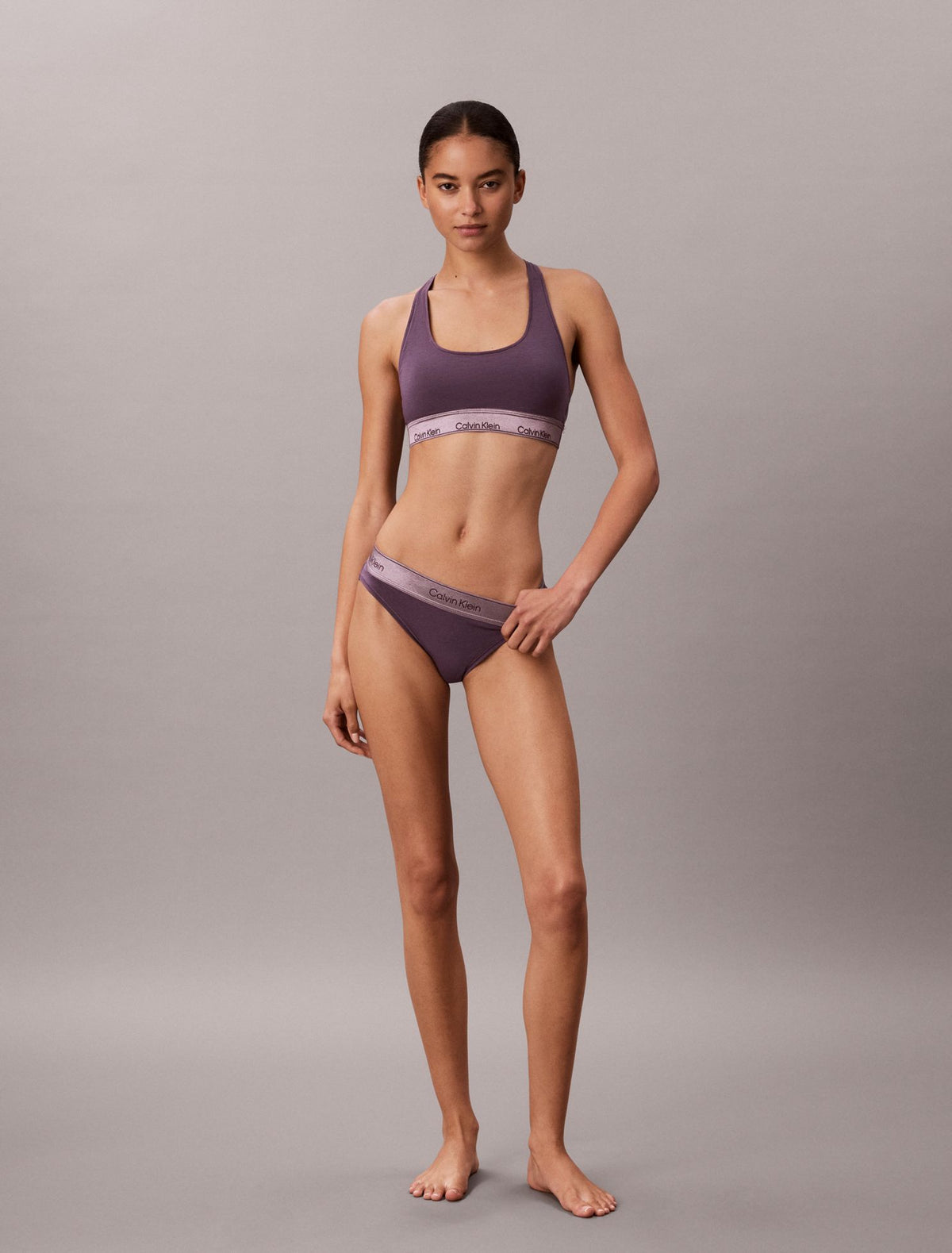 Calvin Klein Icon Cotton Modal Metallic Unlined Bralette