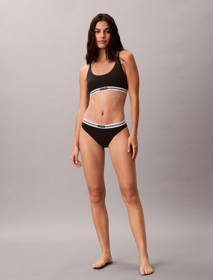 Calvin Klein Cotton Stretch Jacquard Logo Patch Lightly Lined Bralette