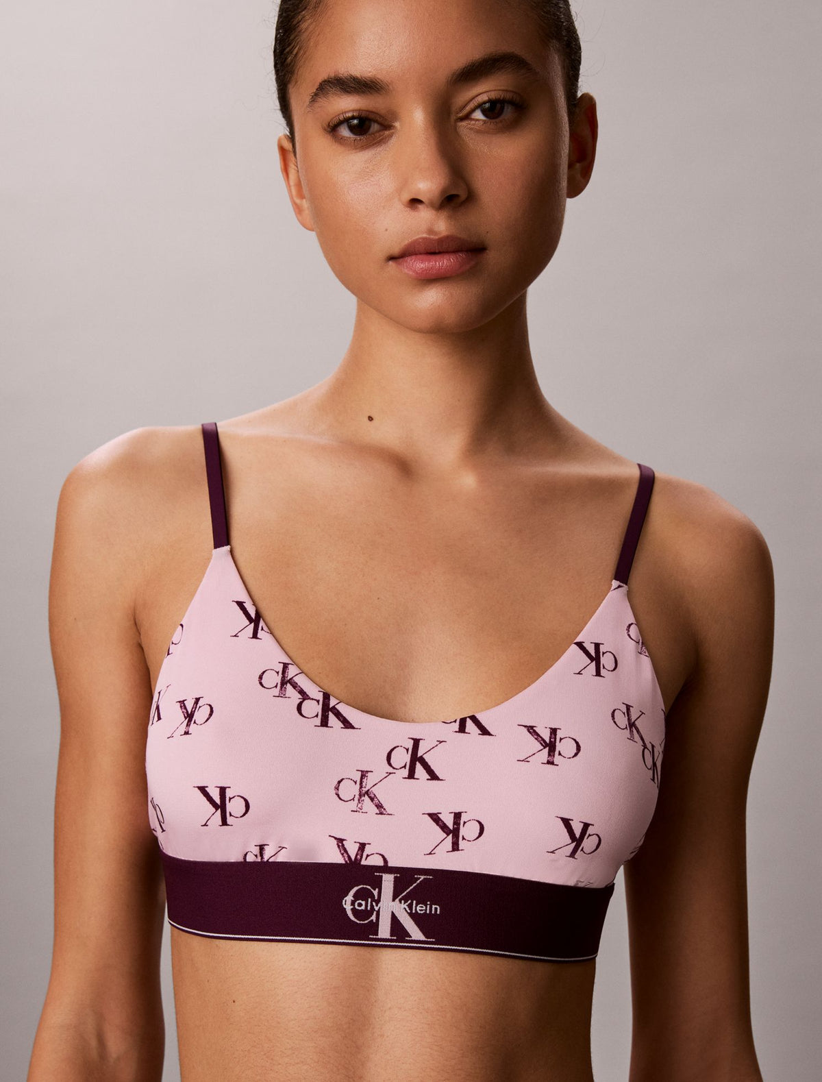 Calvin Klein Graphic Monogram Microfiber Stretch Unlined Bralette