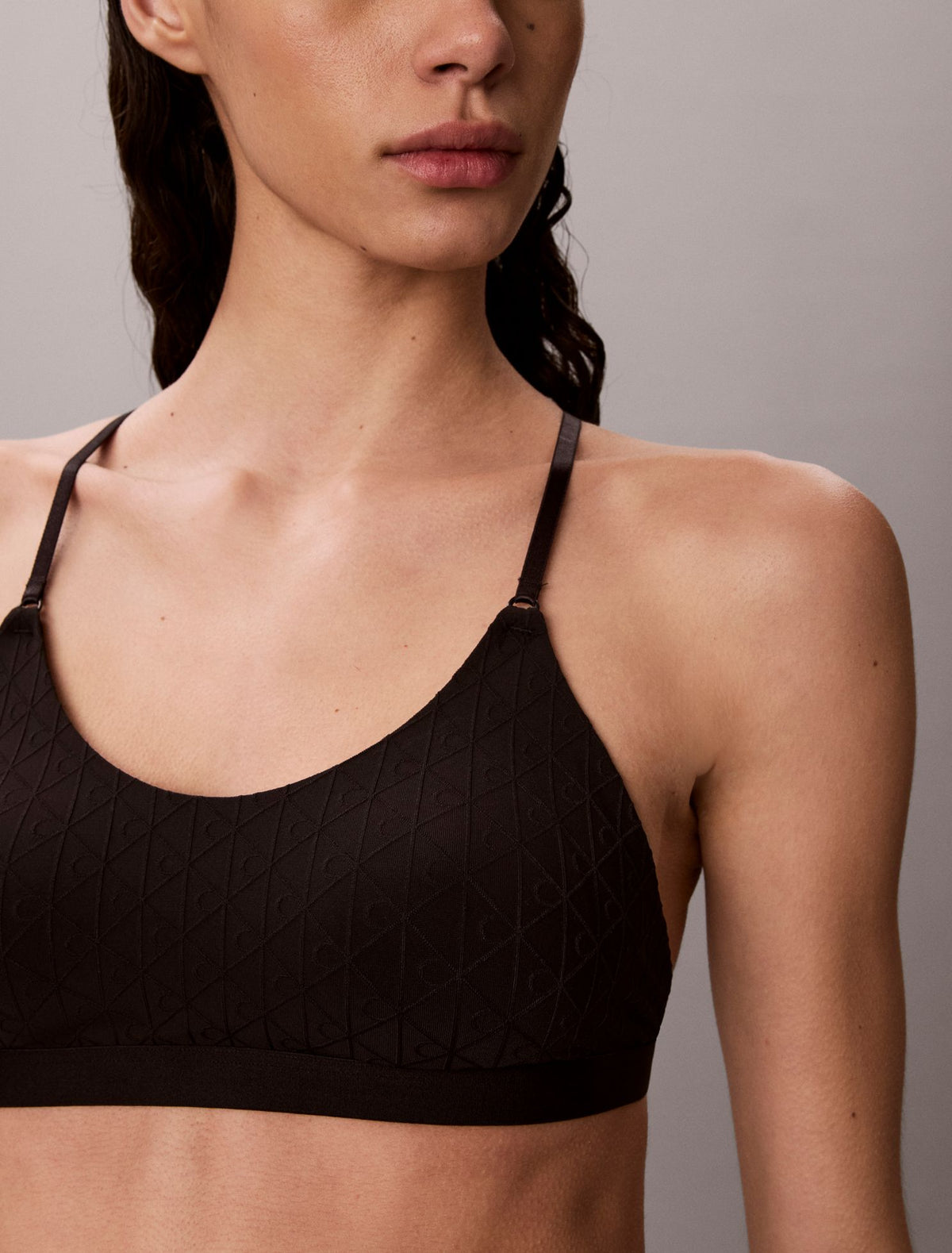 Calvin Klein Embossed Emblem Lightly Lined Bralette