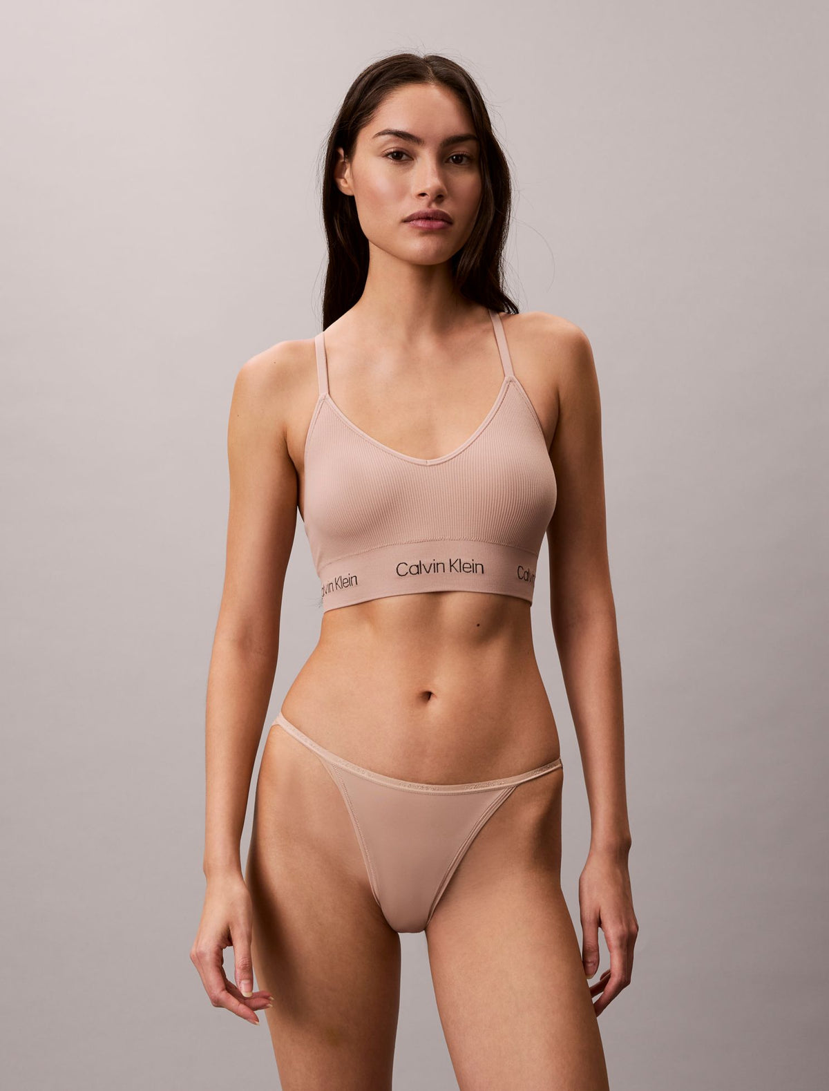 Calvin Klein Microfiber Seamless Rib Lightly Lined Bralette
