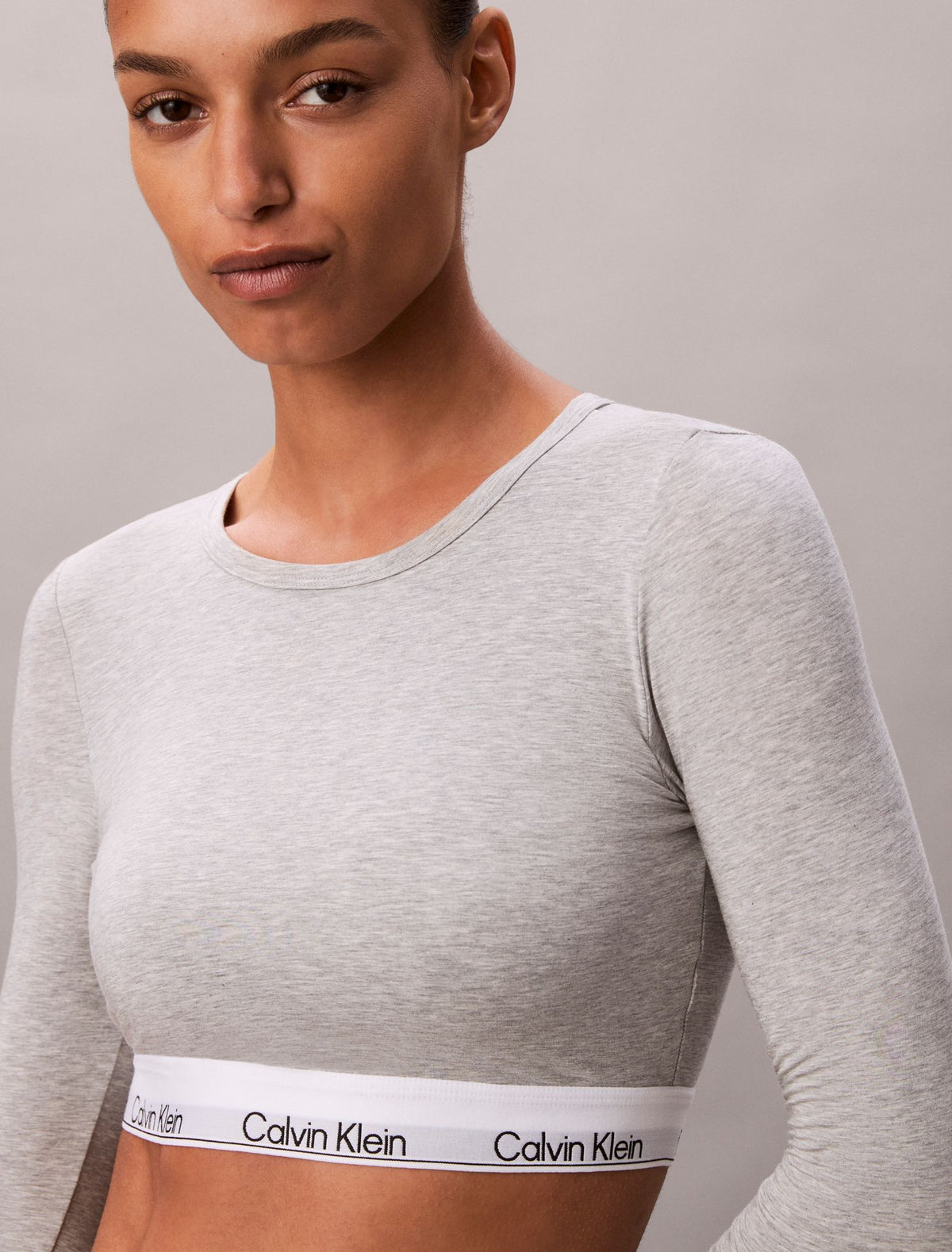 Calvin Klein Icon Cotton Modal Lightly Lined Long Sleeve Tee Bralette