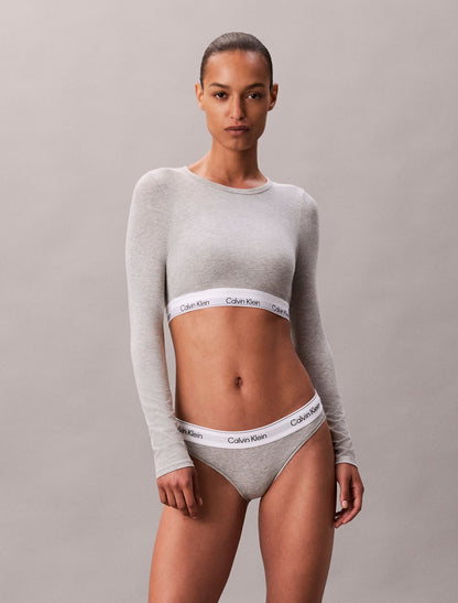 Calvin Klein Icon Cotton Modal Lightly Lined Long Sleeve Tee Bralette