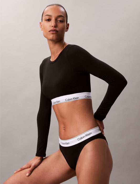 Calvin Klein Icon Cotton Modal Lightly Lined Long Sleeve Tee Bralette