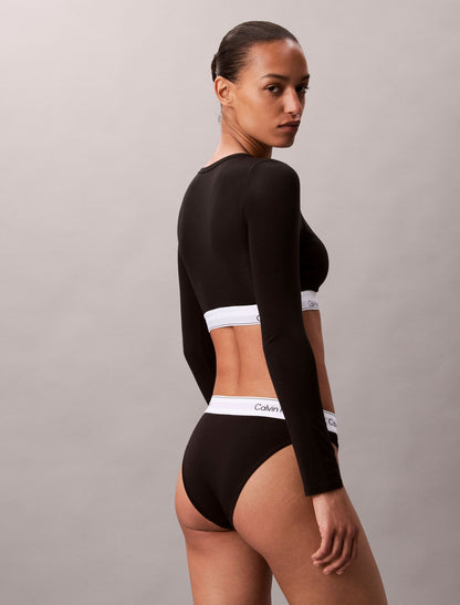 Calvin Klein Icon Cotton Modal Lightly Lined Long Sleeve Tee Bralette
