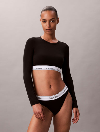 Calvin Klein Icon Cotton Modal Lightly Lined Long Sleeve Tee Bralette