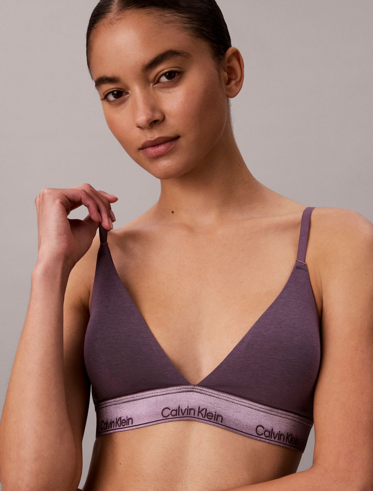 Calvin Klein Icon Cotton Modal Metallic Lightly Lined Triangle Bralette