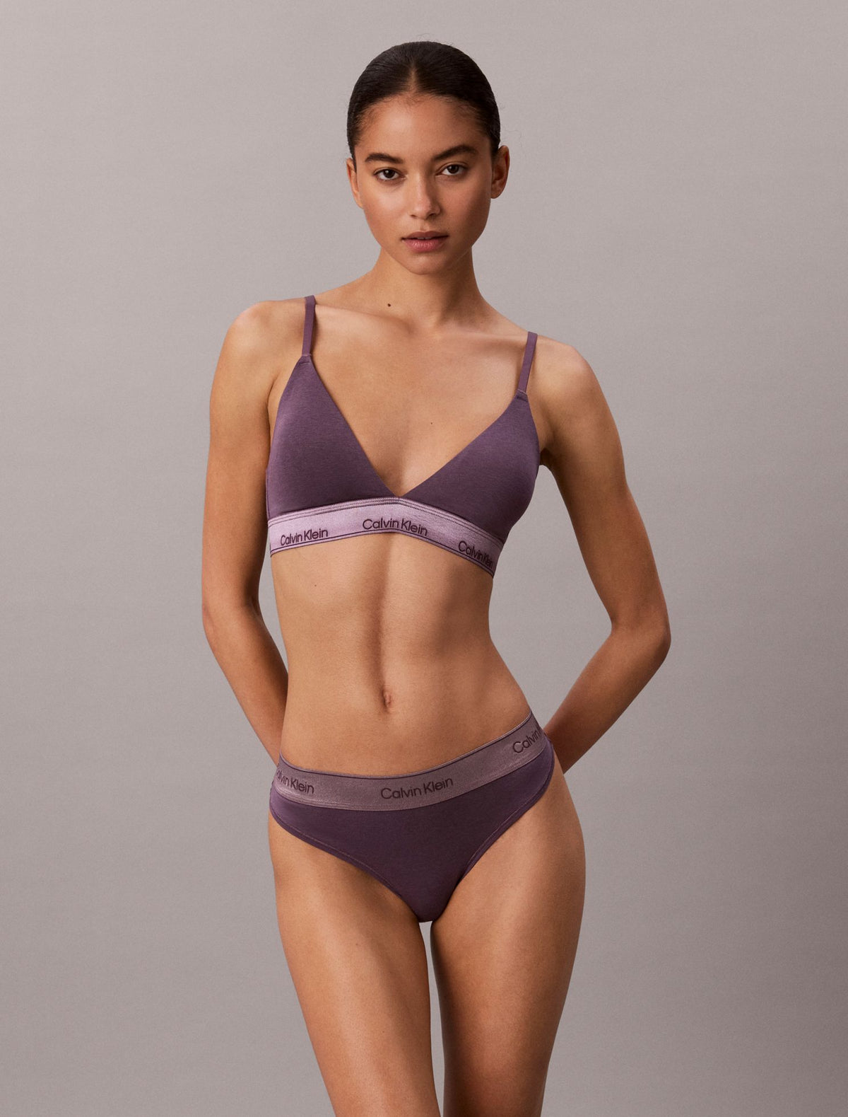 Calvin Klein Icon Cotton Modal Metallic Lightly Lined Triangle Bralette