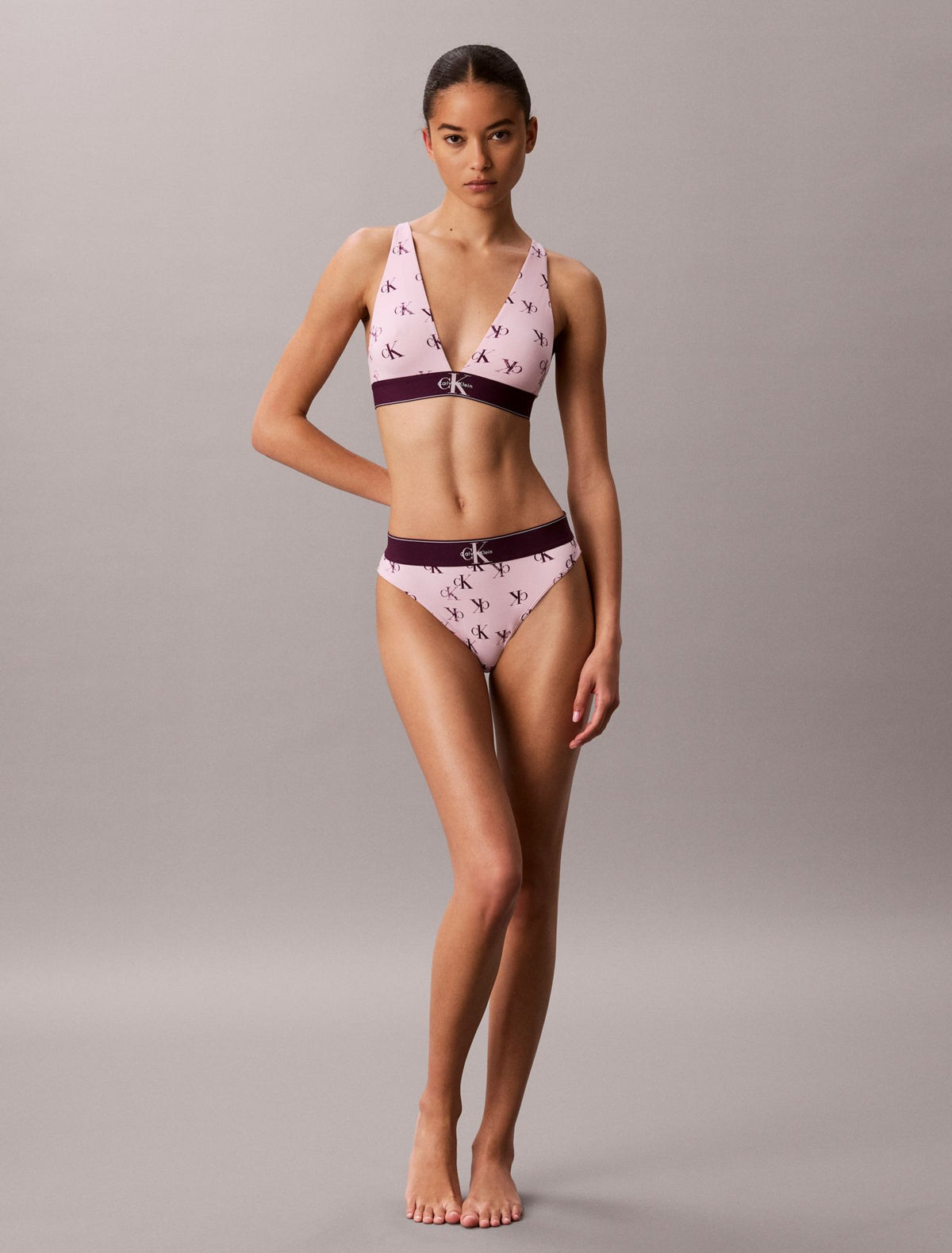 Calvin Klein Graphic Monogram Microfiber Stretch Lightly Lined Triangle Bralette