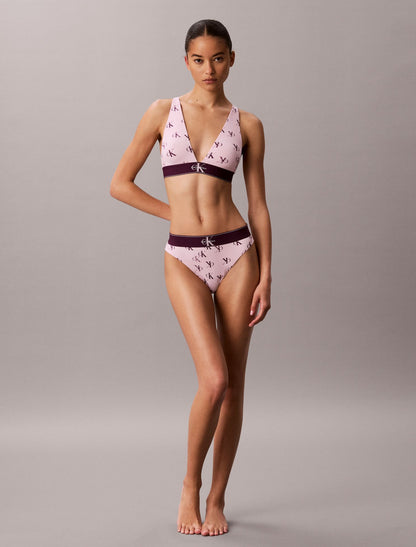 Calvin Klein Graphic Monogram Microfiber Stretch Lightly Lined Triangle Bralette