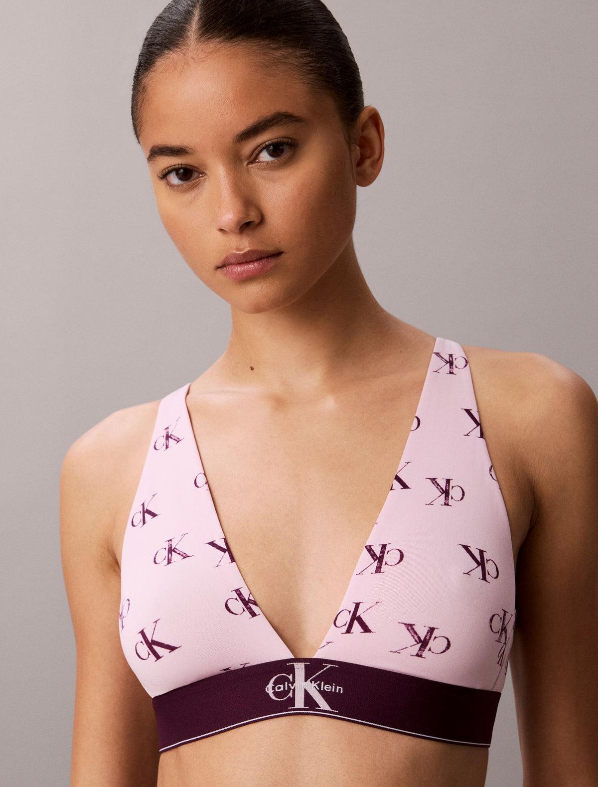 Calvin Klein Graphic Monogram Microfiber Stretch Lightly Lined Triangle Bralette