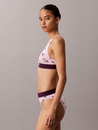 Calvin Klein Graphic Monogram Microfiber Stretch Lightly Lined Triangle Bralette