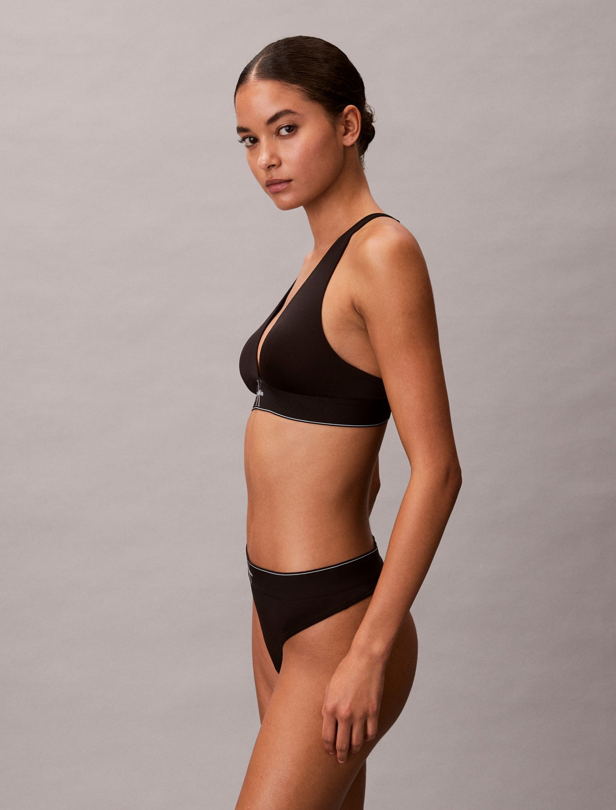 Calvin Klein Graphic Monogram Microfiber Stretch Lightly Lined Triangle Bralette