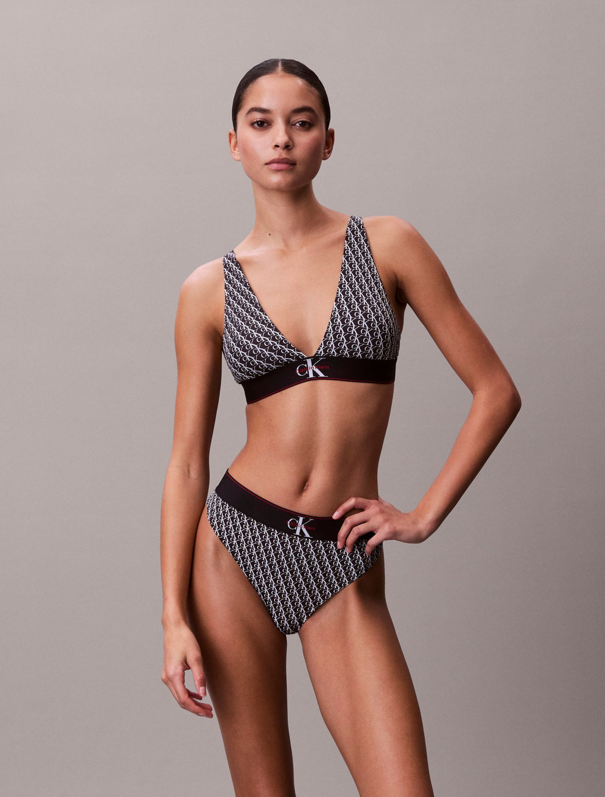 Calvin Klein Graphic Monogram Microfiber Stretch Lightly Lined Triangle Bralette